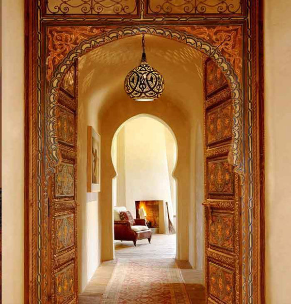 Safi medium moroccan style globe pendants - hallway