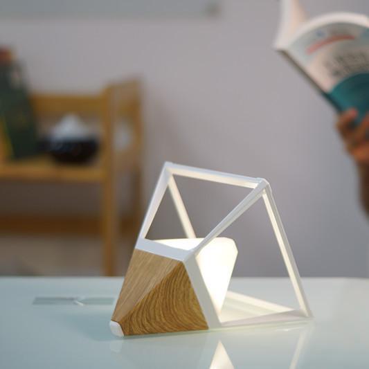 Pyramid LED table lamp in light wood a Table Lamp by GX - Lumigado lighting