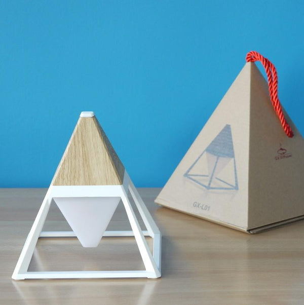 Pyramid LED table lamp in light wood a Table Lamp by GX - Lumigado lighting