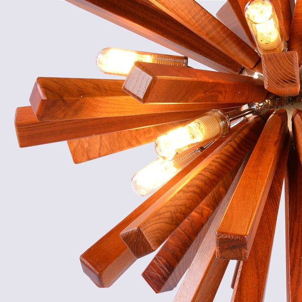 Varberg wooden sputnik chandelier a pendant by Lumigado - Lumigado lighting