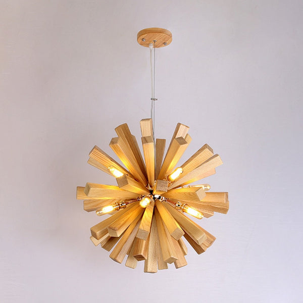 Varberg wooden sputnik chandelier a pendant by Lumigado - Lumigado lighting