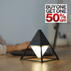 Pyramid LED table lamp in ceramic black