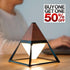 pyramid table lamp in dark wood - buy one, get one half off!